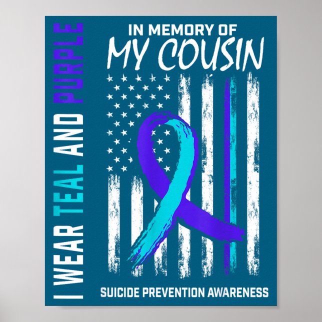 In Memory Cousin Suicide Awareness Prevention Amer Poster (Front)