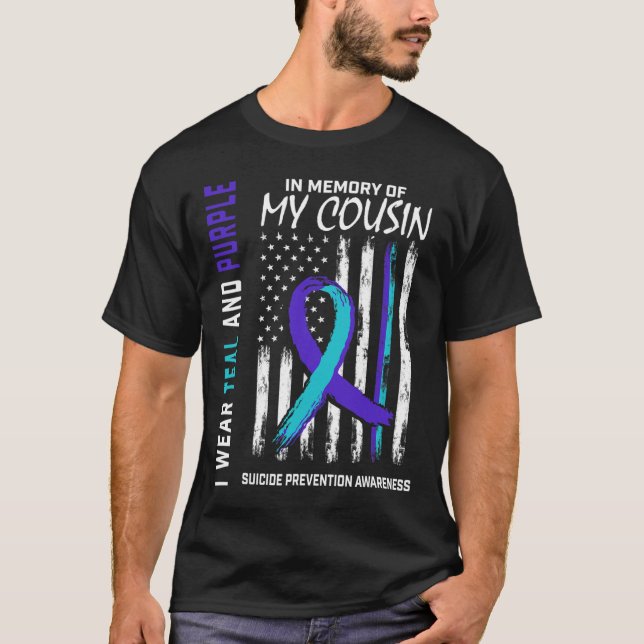In Memory Cousin Suicide Awareness Prevention Amer T-Shirt (Front)