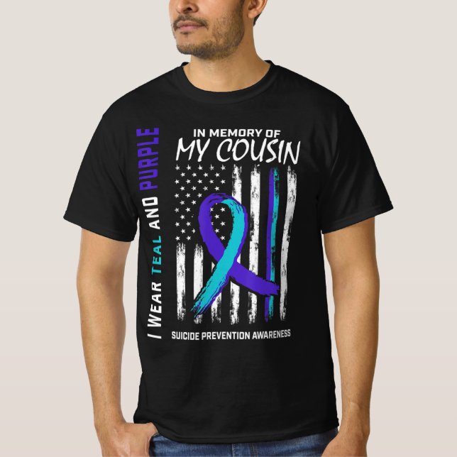 In Memory Cousin Suicide Awareness Prevention Amer T-Shirt (Front)