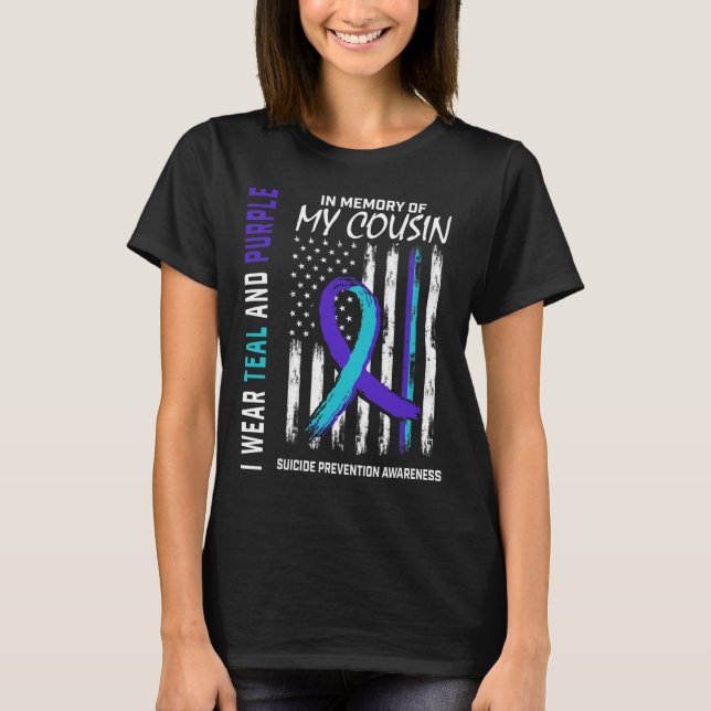 In Memory Cousin Suicide Awareness Prevention Amer T-Shirt (Front)