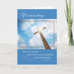In Memory Cross in Sunlit Sky Card