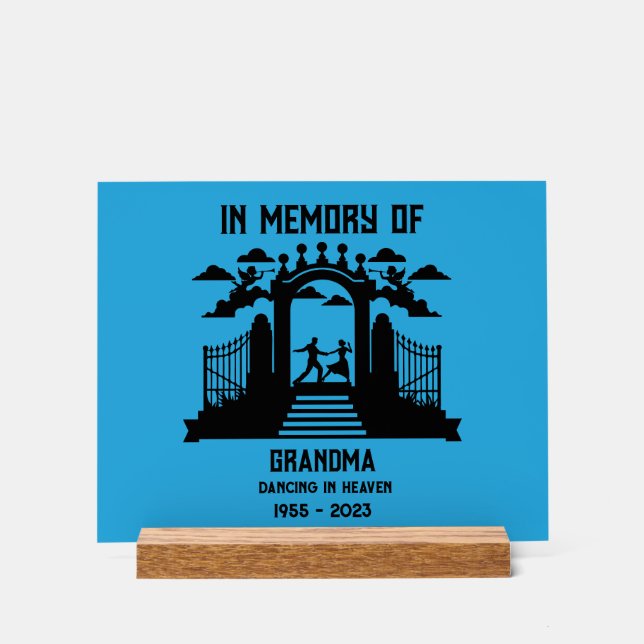In Memory Dancers Funeral Acrylic Sign (Front)