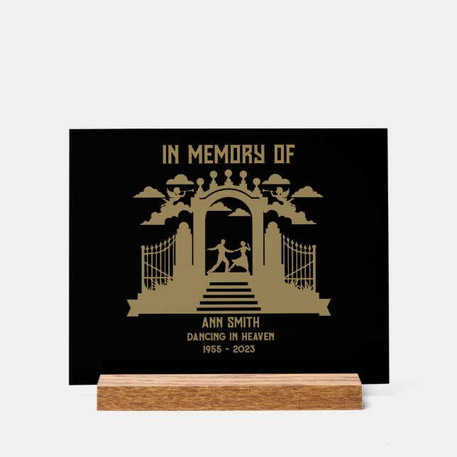In Memory Dancers Funeral Acrylic Sign (Front)