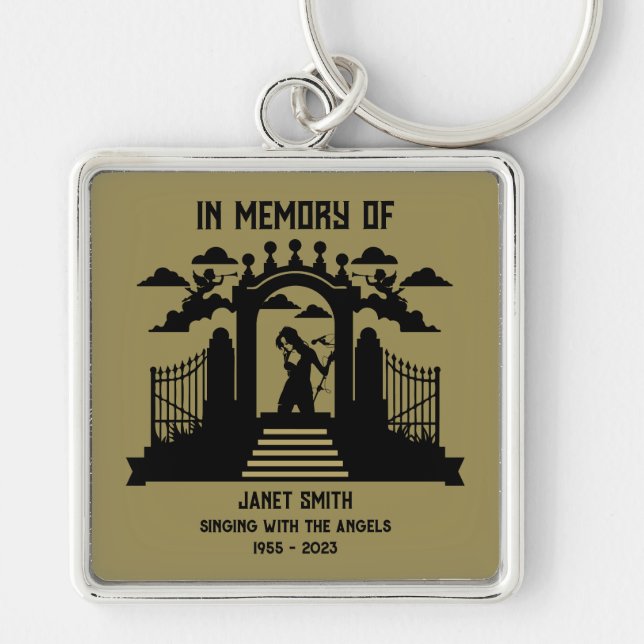 In Memory Female Singers Funeral Key Ring (Front)