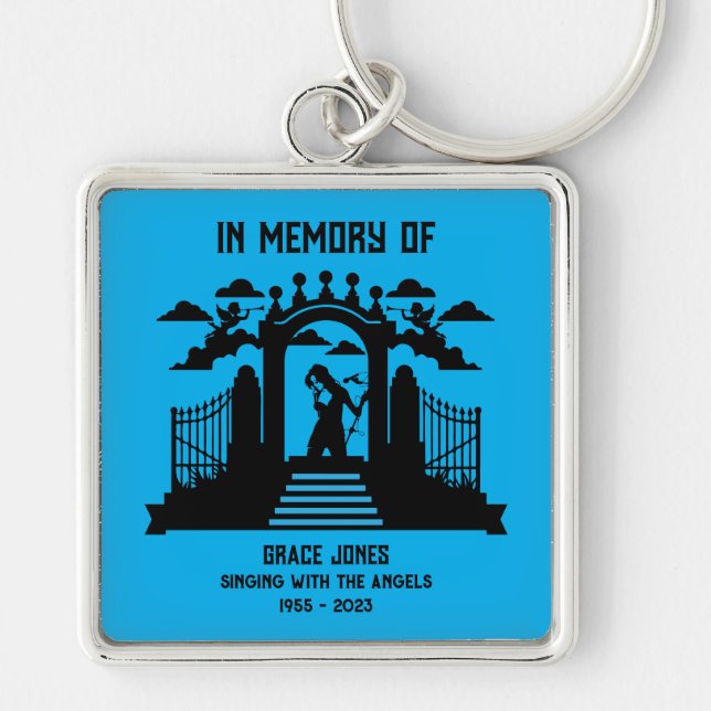 In Memory Female Singers Funeral Key Ring (Front)