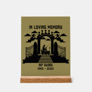 In Memory Fishing Funeral Acrylic Sign
