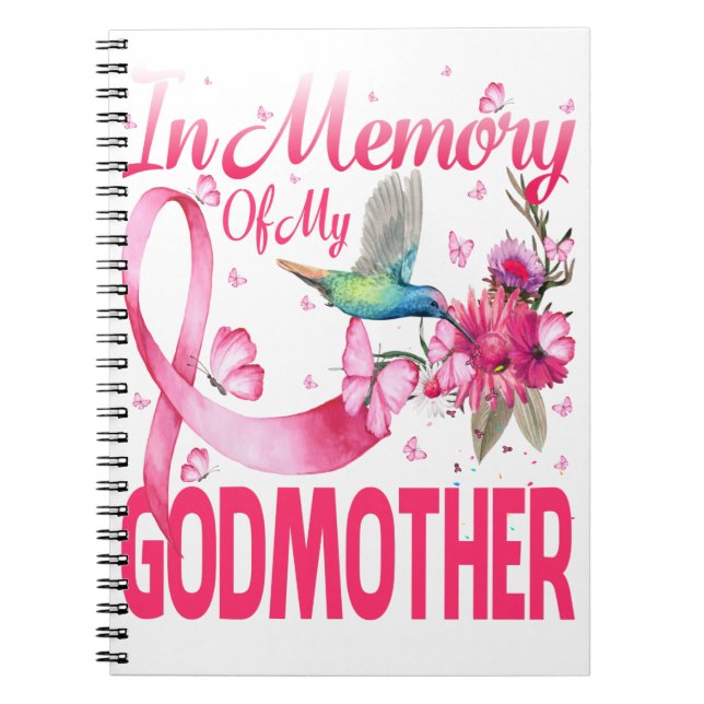 In Memory For My Godmother Hummingbird Breast Notebook (Front)