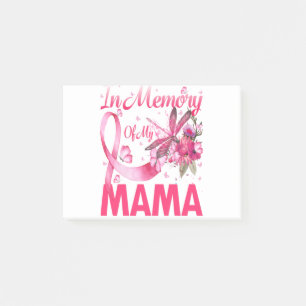 In Memory For My Mama Dragonfly Breast Cancer Post-it Notes