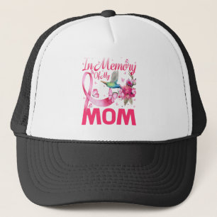 In Memory For My Mum Hummingbird Breast Cancer Trucker Hat