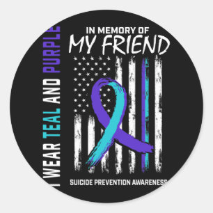 In Memory Friend Suicide Awareness Prevention Amer Classic Round Sticker