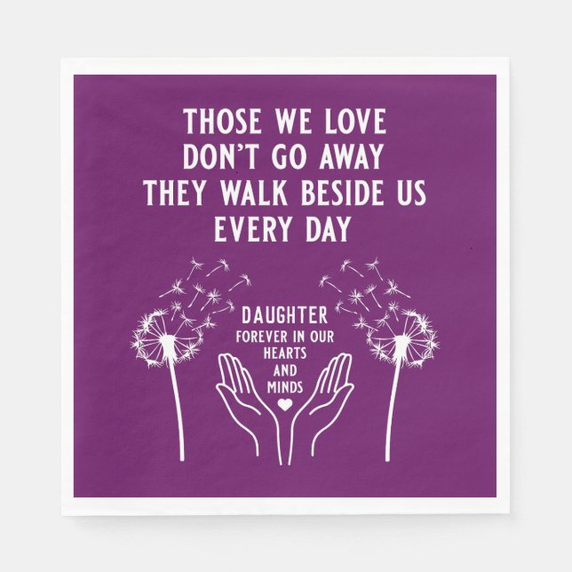 In Memory Funeral Reception Napkin (Front)