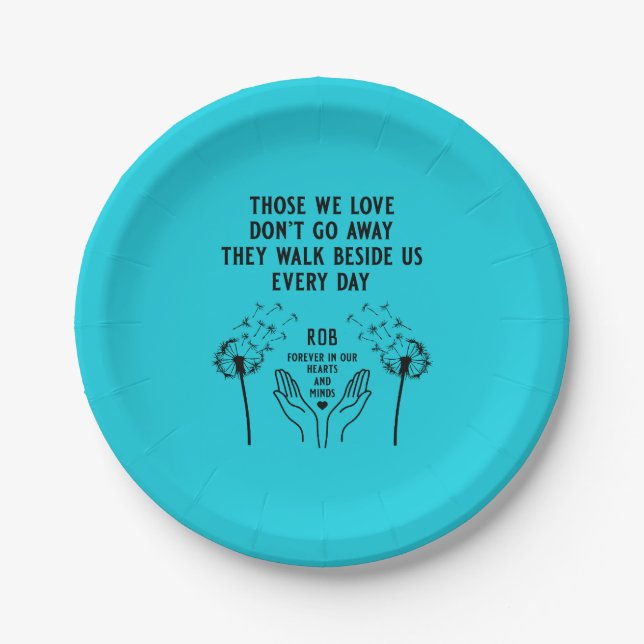 In Memory Funeral Reception Paper Plate (Front)