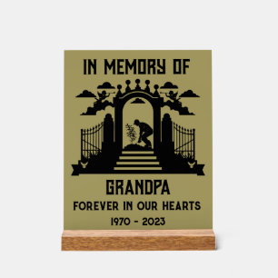 In Memory Gardeners Funeral Acrylic Sign