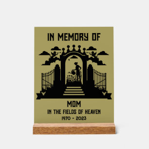 In Memory Gardeners Funeral Acrylic Sign