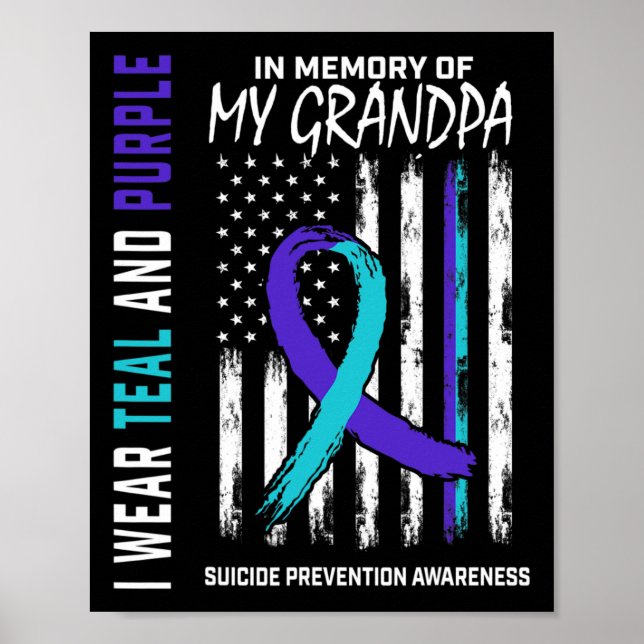 In Memory Grandpa Suicide Awareness Prevention Ame Poster (Front)