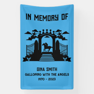 In Memory Horseback Riders Funeral Banner
