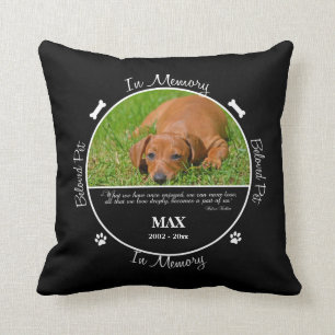 In Memory - Loss of Dog- Custom Photo/Name Cushion