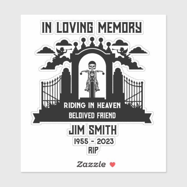 In Memory Motorbike Rider Biker Funeral (Sheet)