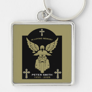 In Memory Motorbike Rider Biker Funeral Key Ring