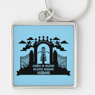 In Memory Motorbike Rider Biker Funeral Key Ring