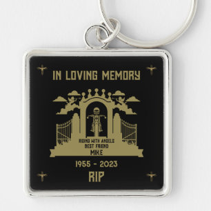 In Memory Motorbike Rider Biker Funeral Key Ring