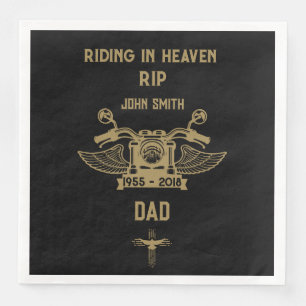 In Memory Motorbike Rider Biker Funeral Napkin