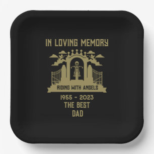In Memory Motorbike Rider Biker Funeral Paper Plate