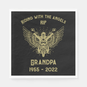 In Memory Motorbike Rider Funeral Napkin