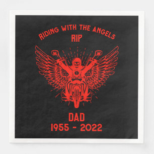 In Memory Motorbike Rider Funeral Napkin