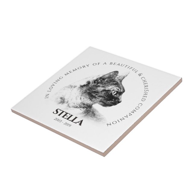 In Memory of a Beloved Pet Memorial Ceramic Tile (Side)