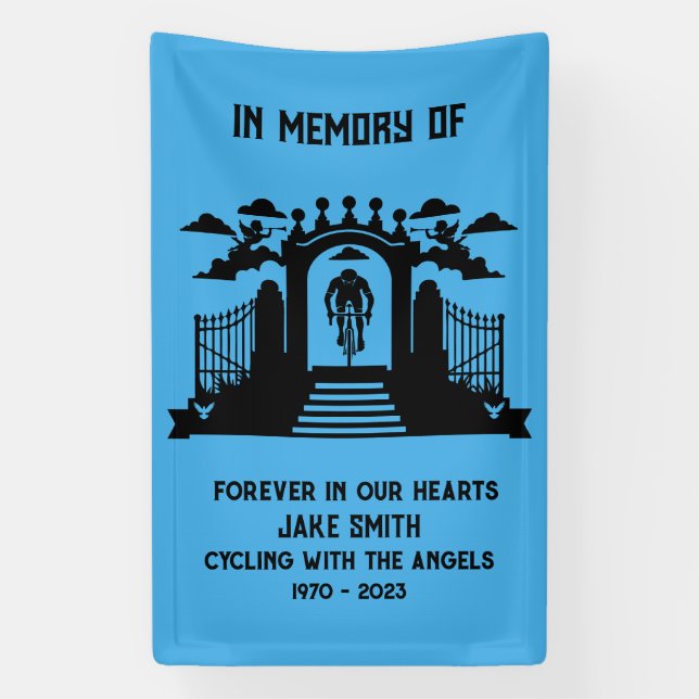 In Memory Of A Cyclist Funeral Banner (Vertical)