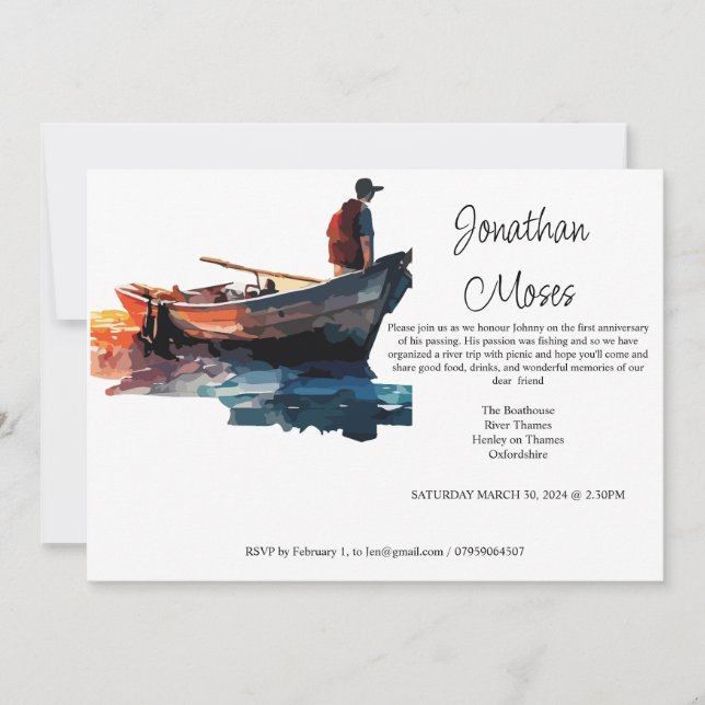 In memory of a departed loved one. Editable Invitation (Front)