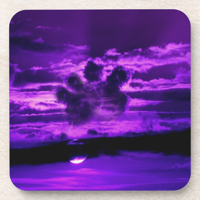 In Memory of a Pet, Pawprint Cloud  Coaster (Front)