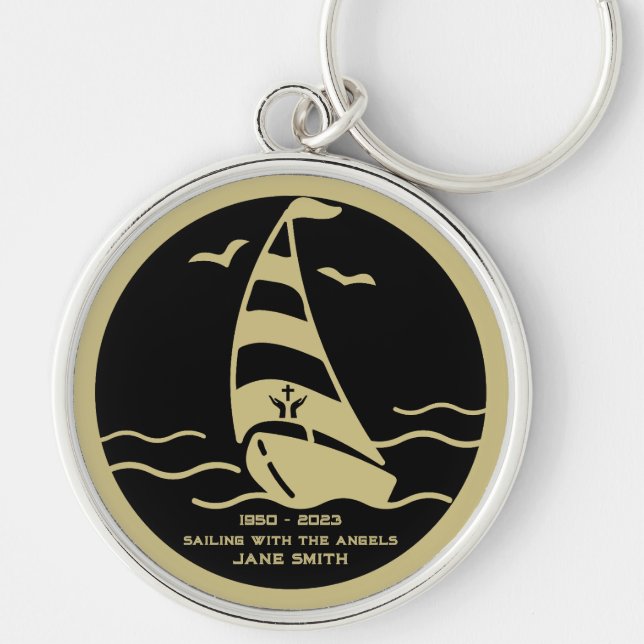 In Memory Of A  Sailor Garden Key Ring (Front)