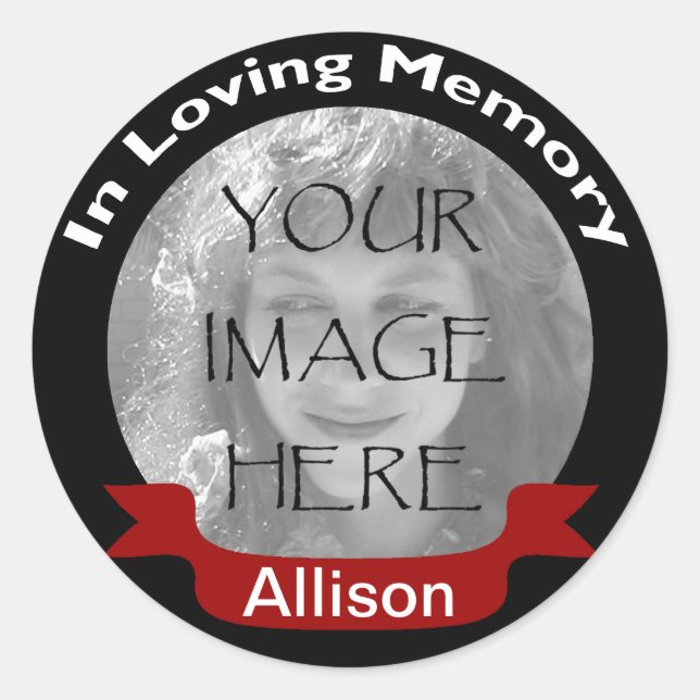 In Memory Of Black Photo Stickers (Front)