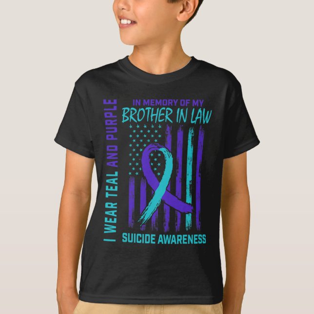 In Memory Of Brother In Law Suicide Awareness Amer T-Shirt (Front)