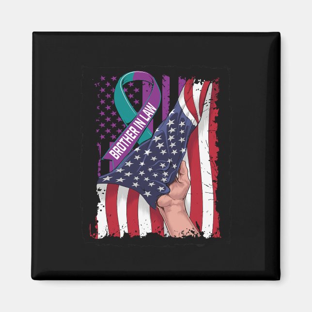 In Memory Of Brother In Law Suicide Awareness Usa  Magnet (Front)