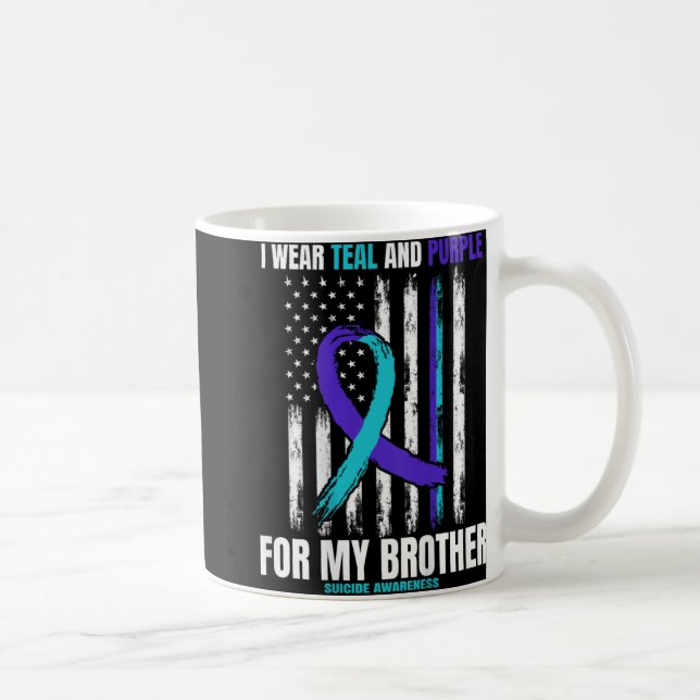 In Memory Of Brother Suicide Awareness Flag Graphi Coffee Mug (Right)