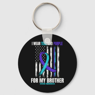 In Memory Of Brother Suicide Awareness Flag Graphi Key Ring