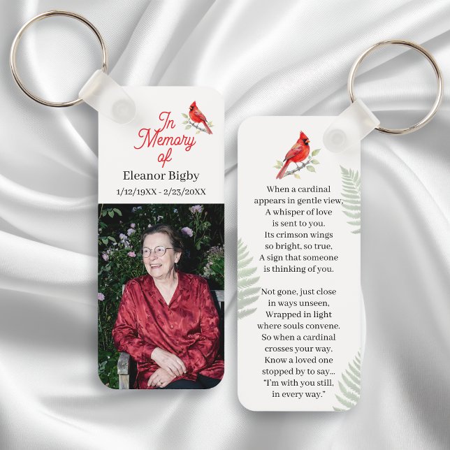 In Memory of | Cardinal Memorial Keepsake Key Ring (Creator Uploaded)