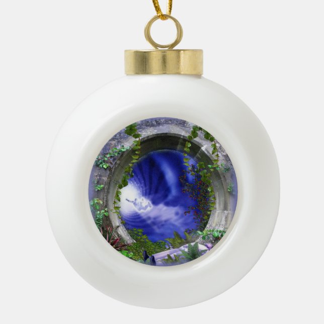 In Memory of Ceramic Ball Christmas Ornament (Front)