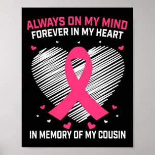 In Memory Of Cousin Breast Cancer Awareness Month Poster
