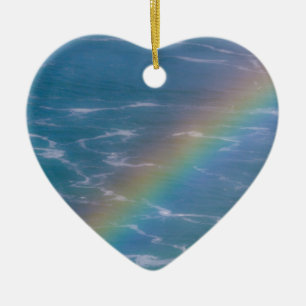 In Memory of Custom Name Colourful Rainbow Ceramic Ornament