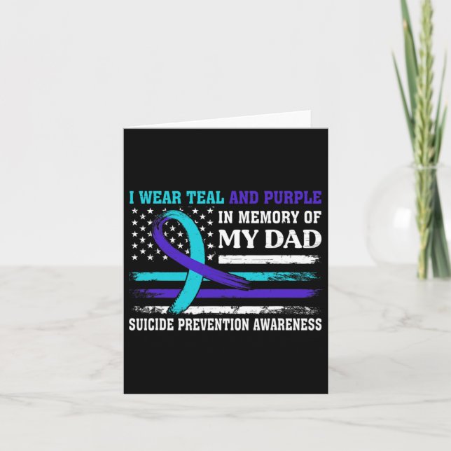 In Memory Of Dad Suicide Awareness Prevention Amer Card (Front)