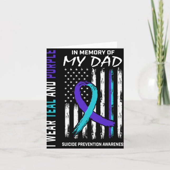 In Memory Of Dad Suicide Awareness Prevention Amer Card (Front)