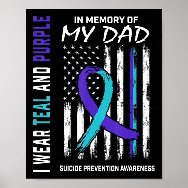 In Memory of Dad Suicide Awareness Prevention Amer Poster (Front)