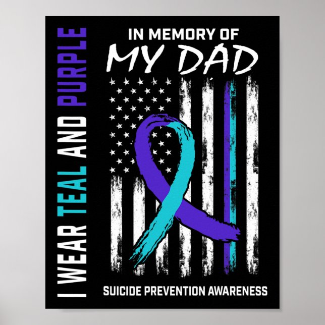 In Memory of Dad Suicide Awareness Prevention Amer Poster (Front)