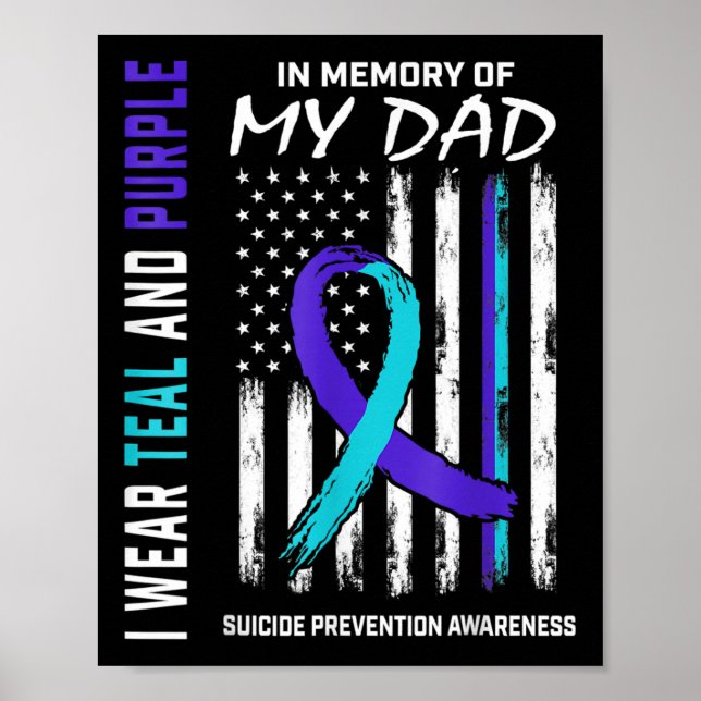 In Memory Of Dad Suicide Prevention Awareness Amer Poster (Front)