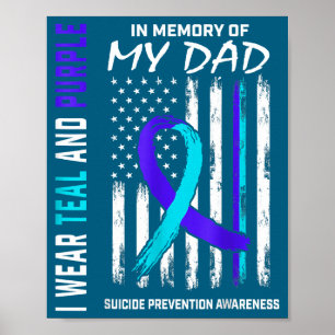 In Memory Of Dad Suicide Prevention Awareness Amer Poster