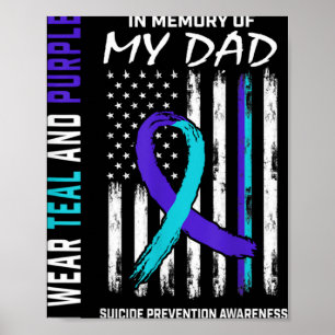 In Memory Of Dad Suicide Prevention Awareness Amer Poster